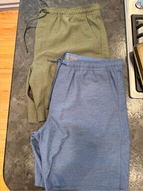 Copper & Oak Men's Athletic Drawstring Shorts in Blue and Olive
